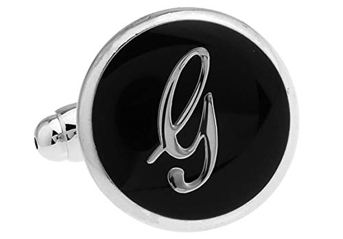 Mancuernillas clásicas KnBoB para hombre plata y negro miniatura 4