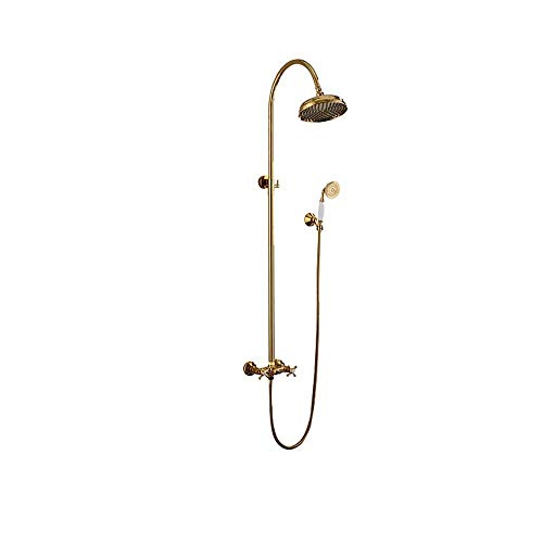 Ensemble de douche rétro avec douchette à main et colonne en cuivre