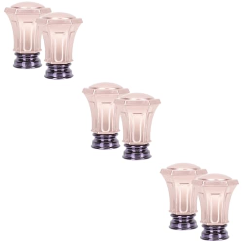 ERINGOGO 3sets Curtain Rod End Plugs Metal Finials Rose Finials Decorative End Caps for Home Decor 2pcs*3