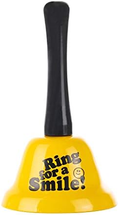 VABNEER Hand Bell Metal Tea Bell Service Bell Gold Hand Bell School Small Hand Bell for Adults (Yellow)