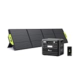 FOSSIBOT F2400 Solargenerator 2400W mit 200W Solarpanel, Tragbare Powerstation 2048Wh LiFePO4 Batterie, 220V-240V AC/DC/USB C/QC3.0, für Outdoor, Camping, Wohnmobil, Garten