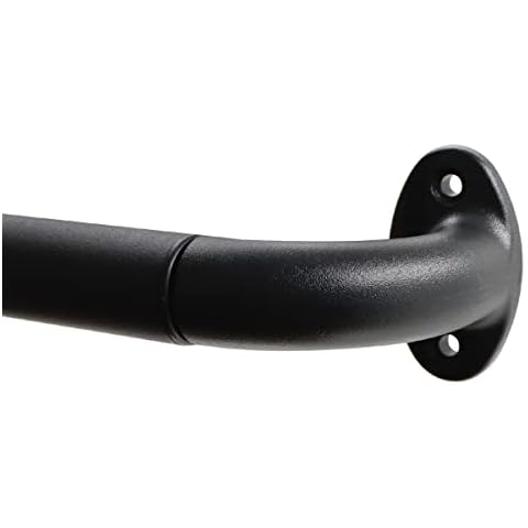 Qlfyuu Curtain Pole for Blackout Room Darkening Curtains, Metal Curtain Rod Extendable Curtain Rail for Windows, Rust-Resistant Telescoping Curtain Poles Indoor Outdoor (Black, S) Cover