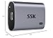 SSK 256GB SSD External Hard Drive, Portable SSD Up to 550MB/s Fast Solid State Drives, External Drive USB 3.2 Gen2 for iPhone 15/Pro, Windows, Mac, Android with LED Light, Trim, SMART Supported
