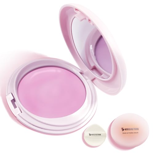 Jelly Pressed Setting Powder, Oil Control Face Pressed for Makeup, Makeup Setting Cream, Flawless Matte Long Lasting Finishing Lightweight Waterproof Face Cosmetics 0.24 Oz