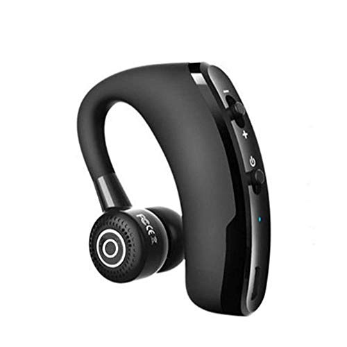 KouRy Bluetooth Earpiece Wireless Headset V5.0,with HD Microphone Cancelling 10Hrs - Wireless Headphone Handsfree Earphone Earbud for Smart Phone (Colour: Black)