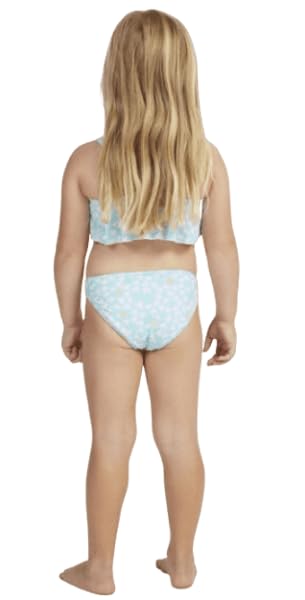 Image of Roxy Girls Teenie Ditsy Flutter Bikini Set, Aruba Blue, 6