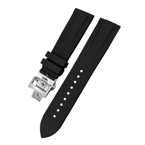 Bracelet FKM 20mm pour Vacheron Constantin en caoutchouc fluoré souple avec fermoir papillon