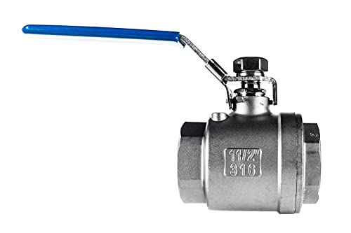 FSA Valvola a sfera in acciaio inox 316 da 1 1/2