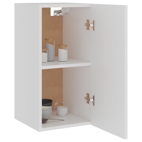 Tidyard Wall-Mounted Kitchen Cabinet with Twin Shelves, Storage Cupboard for Kitchen & Bathroom, Home Furniture in White 29.5x31x60 cm Engineered Wood - Image 4
