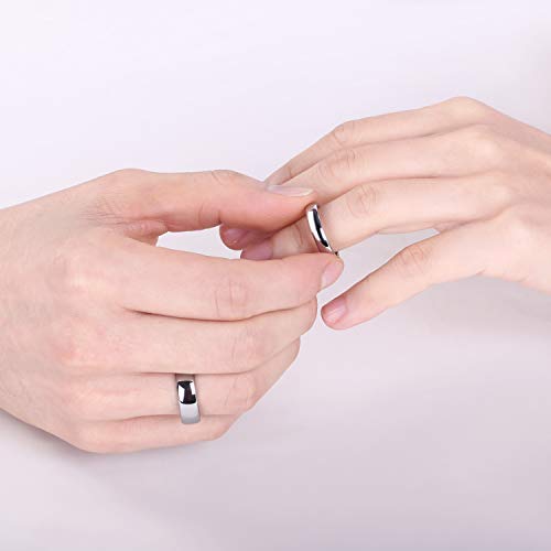 TRUMIUM 3mm 5mm Tungsten Rings for Women Mens Rose Gold/Silver Brushed Thin Engagement Wedding Band Comfort Fit Size 4-12