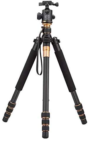 170,2 cm Kamerastativ aus Kohlefaser mit professionellem Einbeinstativ und 360-Grad-Kugelkopf für Sony Canon Nikon DSLR-Kameras, belastbar bis 12 kg, Schwarz (TC2534) Cover