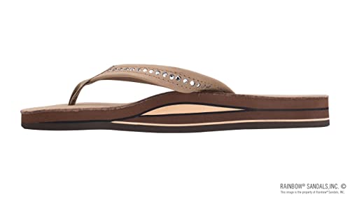 Image of Rainbow Sandals Women's Double Layer Arch Premier Leather w / 3 /4 inch Swarovski Crystal Strap