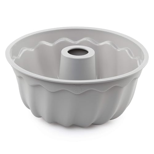 Backefix Gugelhupfform antihaft Gugelhupf aus Silikon Backform groß - Zero Waste Napfkuchenform Kuchenform Grau Ø 23cm