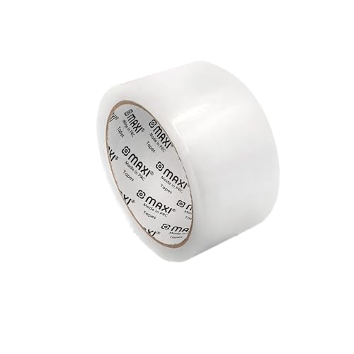 Maxi packing tape 48mm x 50 yds 45 mic clear high performance clear packing tape shipping box packaging tape for moving office carton sealing & storage mx-pt50c Large