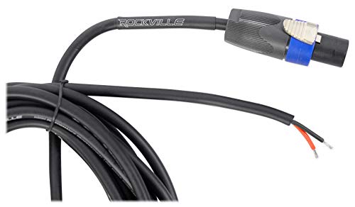 Image of Rockville RHC20 20ft Speakon to Bare Wire Speaker Cable, 16 Gauge, 100% Copper, High-Fidelity Audio, Durable Build, Easy Connectivity, for DJs and Home Audio