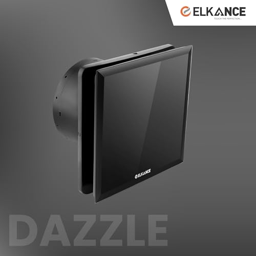 Image of Dazzle 150mm (6 Inches) Axial Exhaust Fan | BLDC Motor | 7W, 2400 RPM | Premium Lacquered Glass Panel - Stylish Ventilation for Office, Kitchen & Bathroom | (Black)