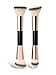Stlalsa 4-piece foundation make-up makeup brush double head beveled contour brush suitable for mixing liquid powder concealer cream blush brush eyes (black)