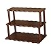 KiBcsLic Desktop Storage Rack Makeup Organizer Wooden Office Desk Shelves for Living Room, Brown