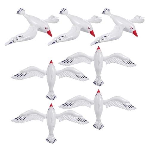 YARNOW Unique Seagull Hanging Decorations 7pcs Inflatable Seagulls for Summer Nautical Decorations