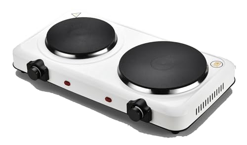 Fornello Elettrico Portatile Piastra Singola o Doppia Piastra in Ghisa Antiaderente (2 Fuochi)