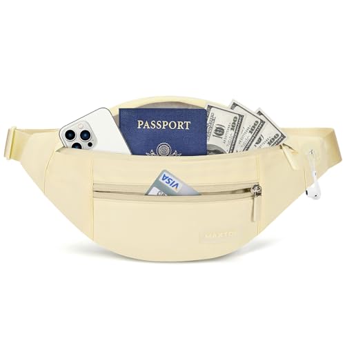 Image of Large Crossbody Bag Waist Pack Sling Fanny Pack for Women Trendy Travel Essential Belt Bags with Adjustable Strap,Pale Yellow