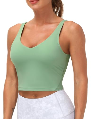 Image of THE GYM PEOPLE Womens' Sports Bra Longline Wirefree Padded with Medium Support