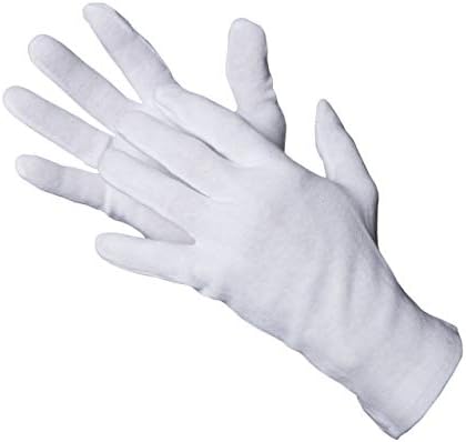 Rękawice bawełniane 12 par oekotex light white rozmiar 7