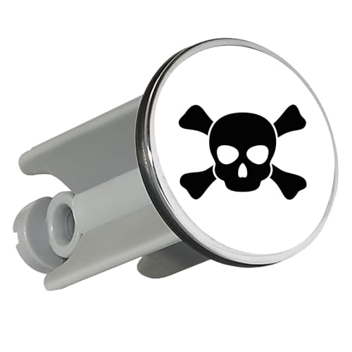 Huuraa Waschbeckenstöpsel Pirat Totenschädel 4cm höhenverstellbar Abflussstopfen Geschenkidee