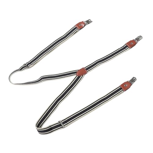 FOMIYES Men Adjustable Elastic Suspender with Clips Breathable Supportive Strap for Comfortable Everyday Wear for Pants and Shorts Stripe Design