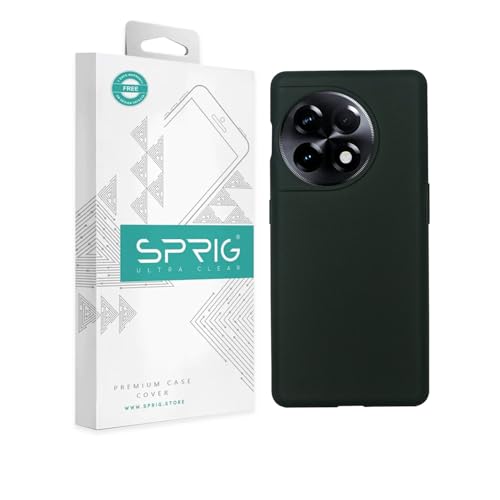 Image of SPRIG Compatible with OnePlus 11R 5G Premium SilkTone Back Cover Drop Tested Shock Proof Mobile Case for Men, Women, Boys and Girls with Camera Protection (Dark Green)