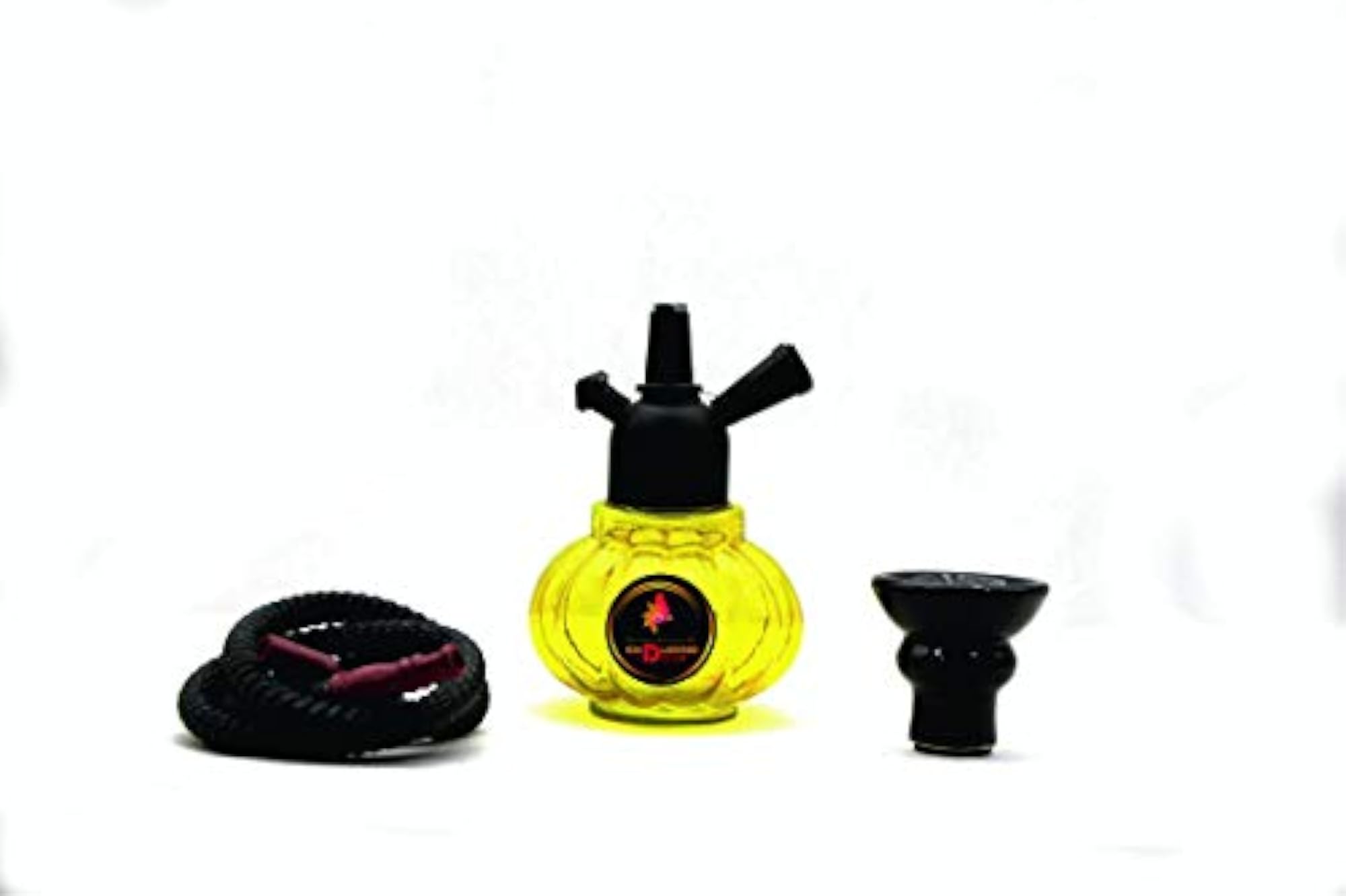 Yellow Kharbuza Hookah Pot with Black Matte Finish