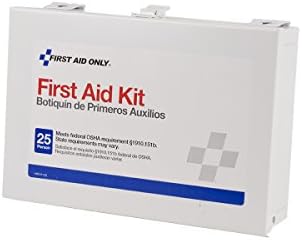 First Aid Only 6100, 144 Piece ANSI Plus, 25 Person First Aid Kit With Steel Case