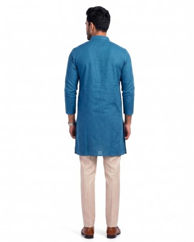 Image of Men's Cotton Blend Plain Kurta Comfortable and Stylish
