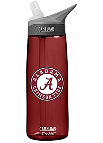 NCAA Alabama Crimson Tide Unisex CamelBak Eddy 75L Collegiate Water Bottle, Cardinal, 75 Liter