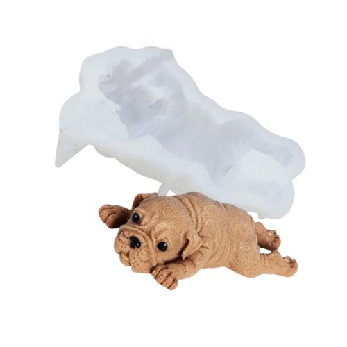 yanwuwa Moldes de silicona para fondant con forma de cachorro, para hacer jabón, gelatina, pastel, fondant, chocolate, postres, elastómero de grado alimenticio, fundido blanco