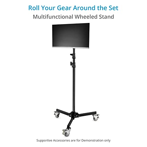 Image of PROAIM 8.6ft Heavy Duty Folding Wheel Base Light Stand. 5 /8 inch Baby Pin Mounting for Light & Photography Gear. Payload up to 13.06kg /30lb. for Photographers, Studios, Live Events (TP-FWBS-01)