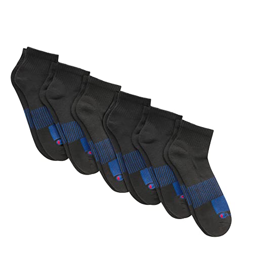 Champion Men’s Socks, Performance Moisture Wicking Ankle Socks for Men, 6-Pack