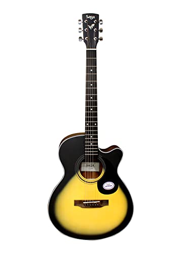Image of Saga SA-600C Concert Acoustic Cutaway Guitar (With Padded Bag) (Sunburst)