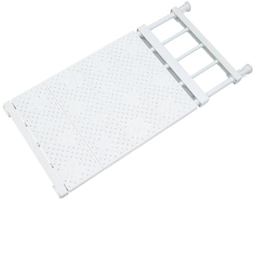 Adjustable Shelf for Closet, Retractable Cupboard Storage Organizer, Expandable Closet Tension Rod, Space Saving Divider Rack for Cabinet, Wardrobe, Kitchen, Bedroom, Bathroom