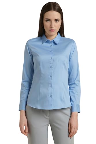 Image of Van Heusen Women's Regular Fit Solid Full Sleeve Cotton Rich Formal Shirt