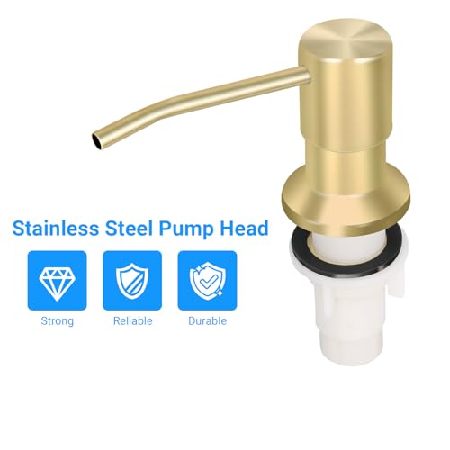 Image of Soap Dispenser Kitchen Sink, Sink Soap Dispenser, 47 inch Extension Tube kit, Dish Soap Dispenser Pump, No Need More Refills (Gold)