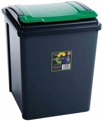 50Ltr Recycling Bin Grapite Body (Green, 50 Ltr)