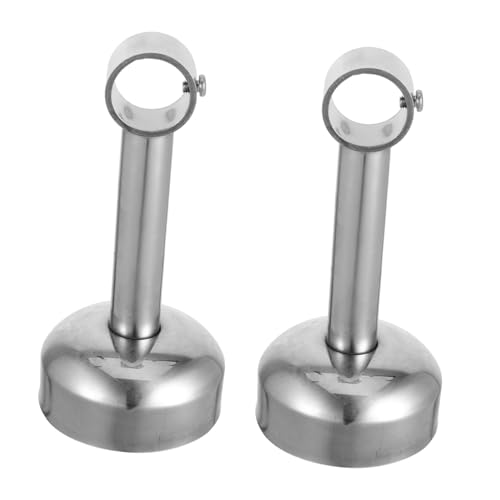 DIYEAH 2pcs Stainless Steel Closet Rod Bracket Durable Wardrobe Support Holder for Clothes Drying Pole Compatibility Compact Design for Closet Systems