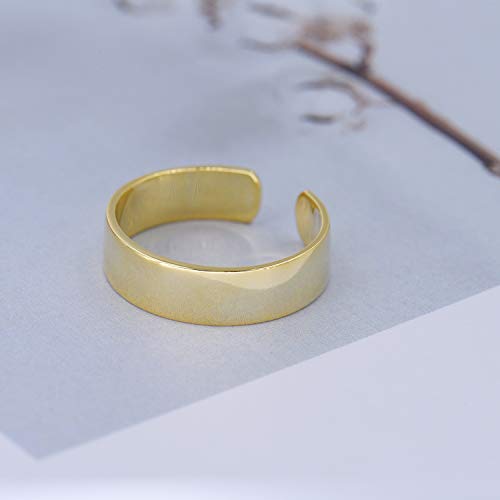LEMON GRASS Sterling Silver Simple Band Ring Open Ring Ajustable Wide Band Line Rings4