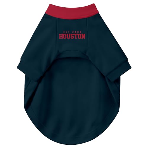 Image of Houston Dog Clothes Jersey Style Personalized Pet T Shirt with Custom Name Number for Small Medium Large Dogs