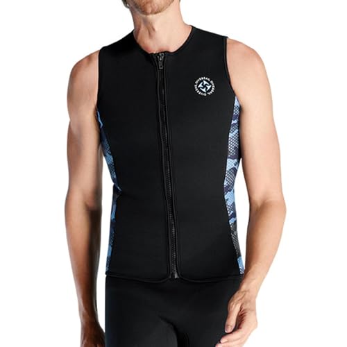 Men's Sleeveless Wetsuit Top Neoprene Diving Vest Front Zip for Water Sports Kayaking Swimming- Medium miniatura 3