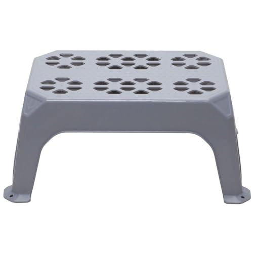 Camco Durable Large Step Stool - Textured Platform Surface to Help Prevent Slipping |Lightweight & Sturdy | Design Excellent for RVs, Trailers, Trucks| 400 lb. Capacity | 23' x 16' x 9 ¼' - Gray (43470)