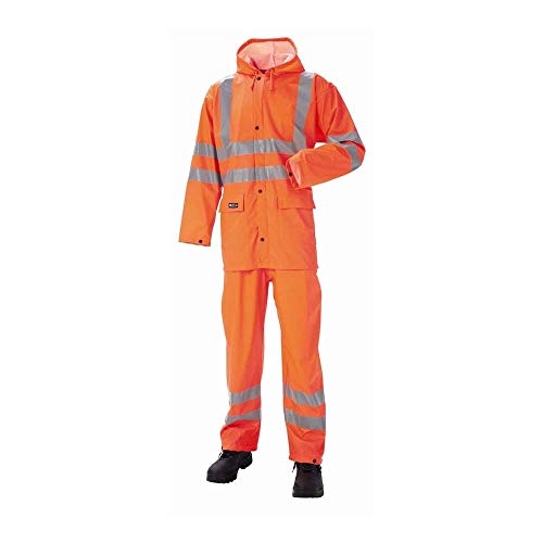 J.A.K. 0807122 Serie 12108 - Abbigliamento Antipioggia 50% Poliammide/50% Poliuretano, En 343, En 20471, Classe 3, Arancione, Taglia M