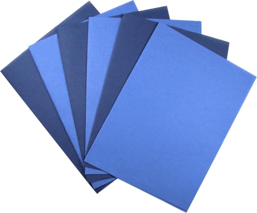 Image of KCS 4 /6 pc of 12 inch x 18 inch(30cmx45cm) 16 Count Cotton Aida Cloth Cross Stitch Fabric (6 pc,Jeans Blue+Navy Blue)