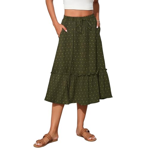 Image of Witsmile High Waist Tiered Skirts for Women Flowy Skirts for Women Long Length with Pockets 2026 Fashion Trendy
